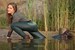 wet girl get wet swim fully clothed wet hair jacket tight jeans boots lake