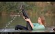 wet girl wet hair get wet blouse leggings high heels swim fully clothed water lake