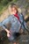 wet girl wet hair get wet jeans golf denim jacket sneakers lake