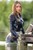 wet girl wet hair get wet t-shirt jacket denim jeans tights high heels swim fully clothed lake