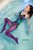 wet girl wet hair get wet blouse mini skirt swimsuit tights sneakers fully soaked spa