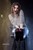wet girl wet hair get wet striped sweater high-waisted jeans high heels fully soaked hose