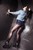 wet girl wet hair get wet top denim jacket short shorts tights high heels fully soaked shower