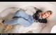 wet girl wet hair get wet leather jacket shirt high-waisted jeans skinny tights sneakers soaking wet jacuzzi