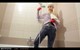 wet girl wet hair get wet sweater tight jeans scarf hat gloves tights socks high heels fully soaked jacuzzi bath