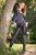 wet girl get wet fully clothed clothes leather jacket leggings tights t-shirt boots high heels lake