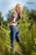 wet girl wet hair get wet checkered shirt t-shirt tight jeans boots high heels lake
