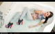 wet girl wet hair get wet short t-shirt skinny jeans high heels fully soaked bath