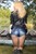 wet woman wet hair get wet leather jacket denim shirt short shorts tights high heels boots lake