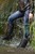 wet girl wet hair get wet sweater jacket tight jeans leather boots waterfall