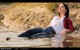 wet girl wet hair get wet cardigan blouse sneakers fully soaked swim fully clothed lake