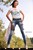 wet girl brunette wet hair get wet soaked fully clothed ripped tight jeans high heels shoes t-shirt lake