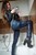 wet girl fully clothed get wet soaking wet denim shirt leather jacket jeans boots jacuzzi