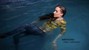 wet girl get wet swimming fully clothed tights sweater tight jeans high heels pool shower