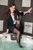 wet girl brunette wet hair get wet swimming fully clothed business suit shirt stockings heels jacuzzi bath