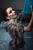 wet girl get wet water wearing leather skirt stockings blouse wet hair soaked