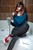 wet girl get wet photo soaking fully clothed bathroom sweater leggings tights shoes