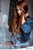 wet girl wet hair get wet denim jacket t-shirt shorts stockings sneakers fully soaked water bath shower