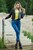 wetfoto wetlook girl get wet clothed high waisted blue jeans yellow t shirt