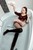 wet girl wet hair get wet blouse skirt tights fully soaked water bath shower