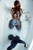 wetfoto wetlook brunette girl white floral bodysuit tights take milk bath