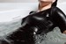 wetfoto wetlook girl wet winter clothing shiny disco pants boots