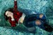 wetfoto wetlook underwater diving fully clothed girl skinny jeans