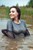 wetfoto wetlook young girl fully clothed swims under rain
