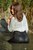 wetfoto wetlook active young girl swims fully dressed skinny jeans