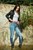 wetfoto girl fully clothed get wet swim blue jeans