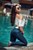 wetfoto pool swimming hot girl completely wet jeans t shirt