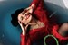 wetfoto girl soaking wet red dress pantyhose