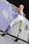 wet girl get wet fully clothed top denim shorts stockings boots leather