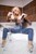 wetfoto blonde girl makes skinny jeans completely wet bath