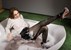 wetfoto wetlook business girl tight skirt pantyhose in bath