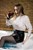 wetfoto wetlook business girl tight skirt pantyhose in bath