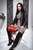 wetfoto wetlook girl takes bath dress boots pantyhose