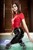 wetfoto wetlook girl swims get wet leather pants