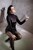 girl wet leather skirt pantyhose takes bath wetfoto