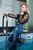 hot blonde swims pool takes shower in skinny jeans wetfoto