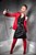 wetlook business woman soaked takes bath red suit pantyhose
