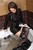 wet girl get wet wet hair fully clothed jacket leather dress stockings high heels bath