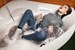 wetfoto hot woman takes bath skinny jeans bodysuit socks