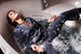 woman denim outfit nylons takes bath wetfoto
