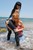 wet girl wet hair get wet swim fully clothed top jeans high heels leather boots fully soaked sea