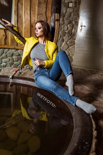 wetfoto wetlook jeans