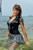 wet girl get wet wet hair fully clothed dress stockings sexy high heels shoes sea