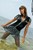 wet girl get wet wet hair fully clothed dress stockings sexy high heels shoes sea