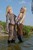 wet girl get wet fully clothed bodysuit top jeans leather boots lake