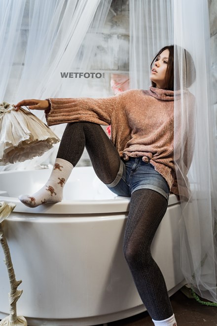 wet winter clothes wetfoto